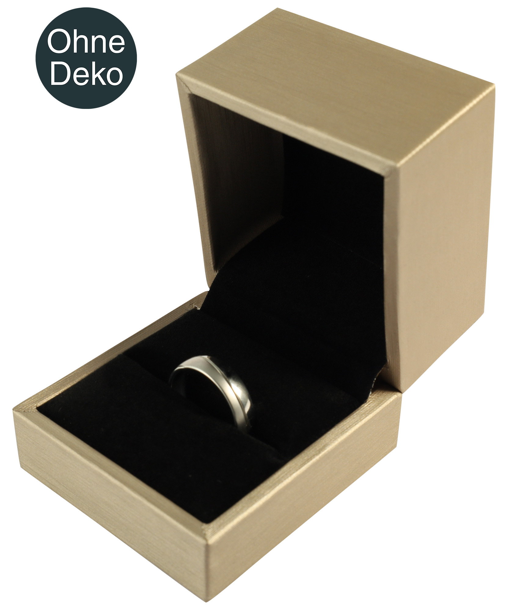 Schmuckbox (Ring) 6 x 6,5 cm, Kunststoff, champagnerfarben, VE10